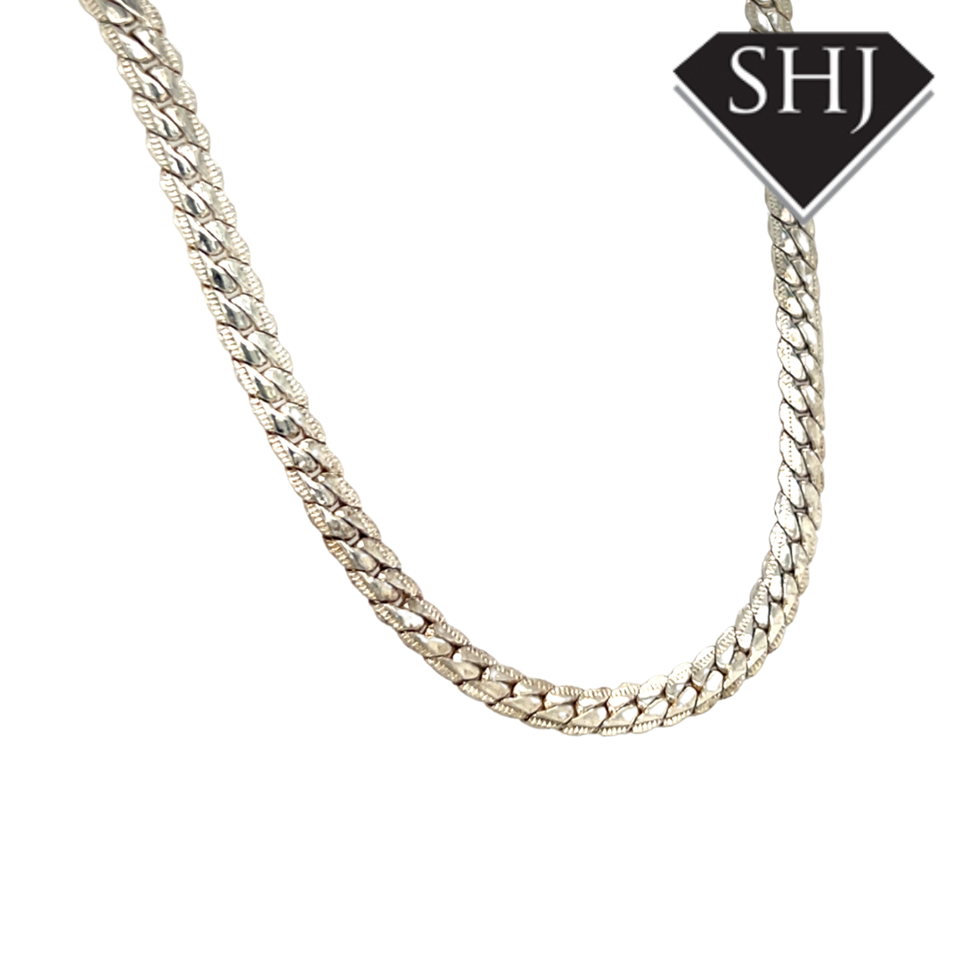 Gents Silver Curb Chain 20"