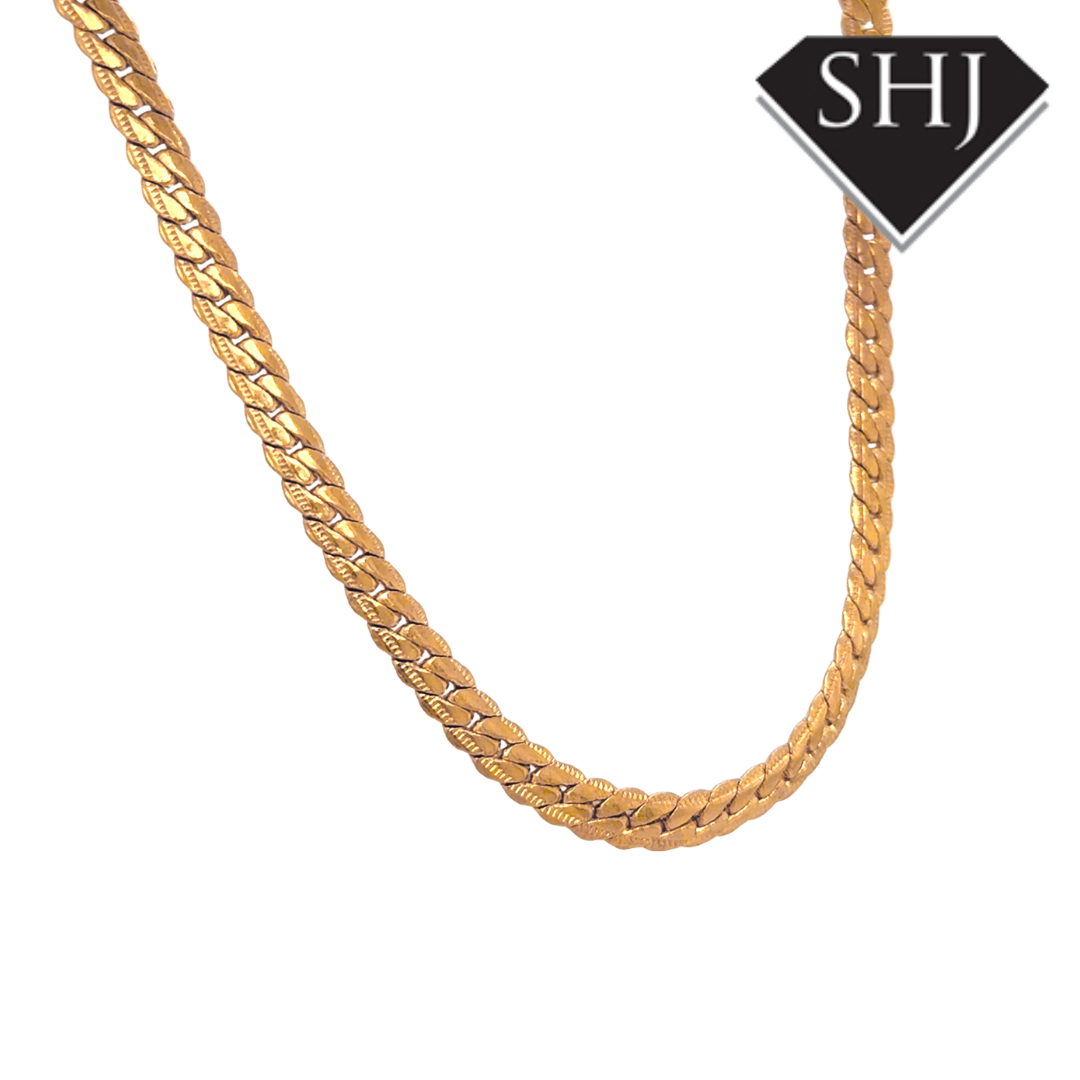 Silver Gold Plated Curb Chain 20"