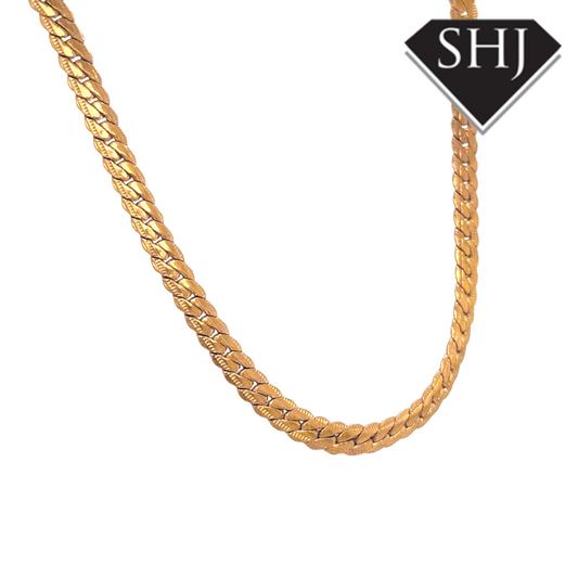 Silver Gold Plated Curb Chain 20"