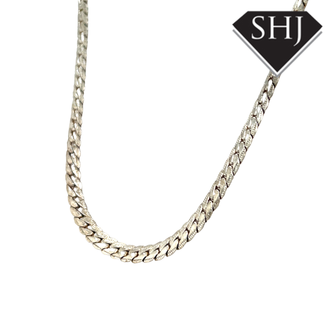 Gents Silver Curb Chain 20"