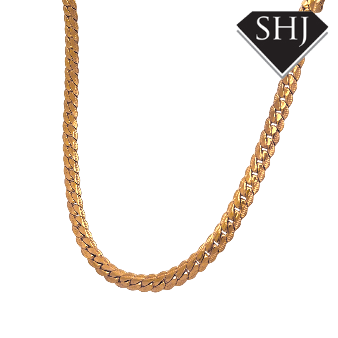 Silver Gold Plated Curb Chain 20"