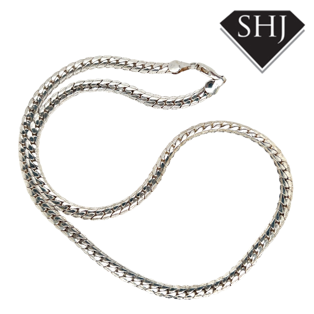 Gents Silver Curb Chain 20"