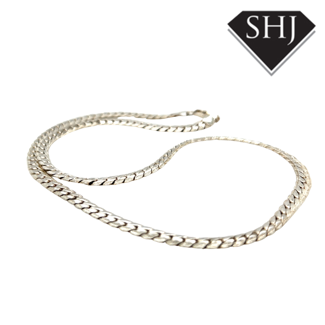 Gents Silver Curb Chain 20"