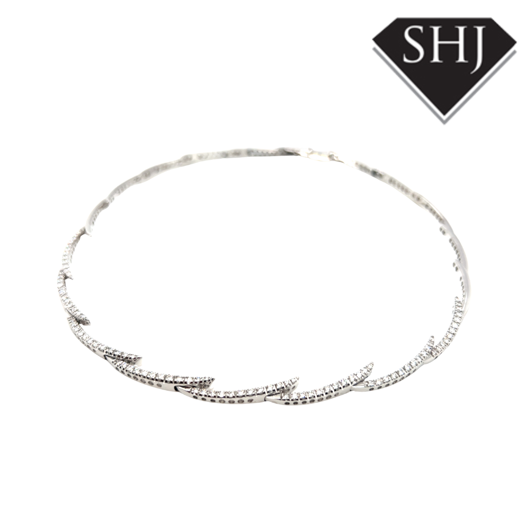 18ct White Gold Diamond Collar Necklace