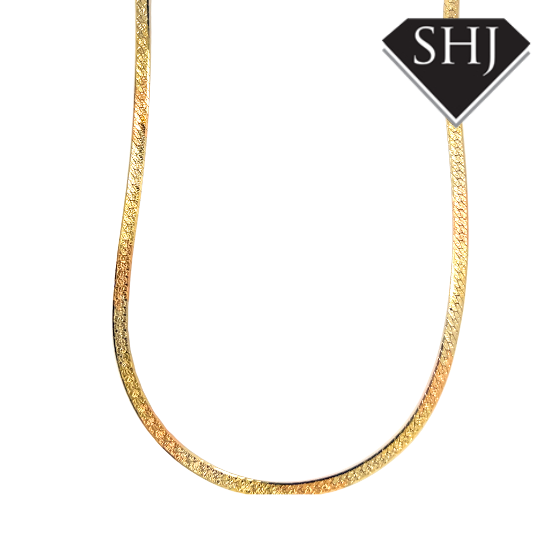 18ct Yellow Gold Heron Bone Chain