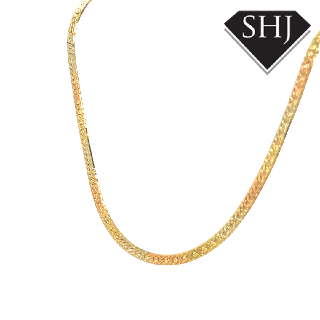 18ct Yellow Gold Heron Bone Chain