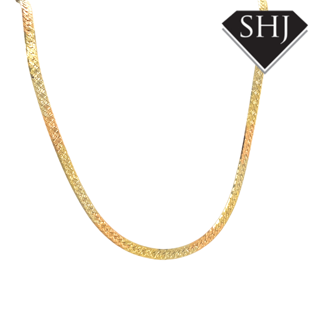 18ct Yellow Gold Heron Bone Chain