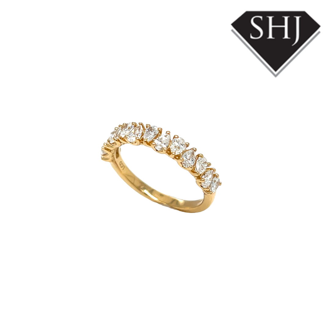 18ct Yellow Gold Pear Cut 1.17ct Lab Grown Diamond Eternity Ring
