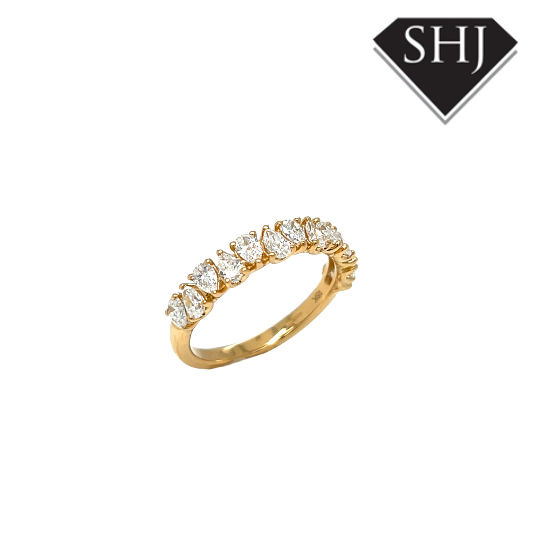 18ct Yellow Gold Pear Cut 1.17ct Lab Grown Diamond Eternity Ring