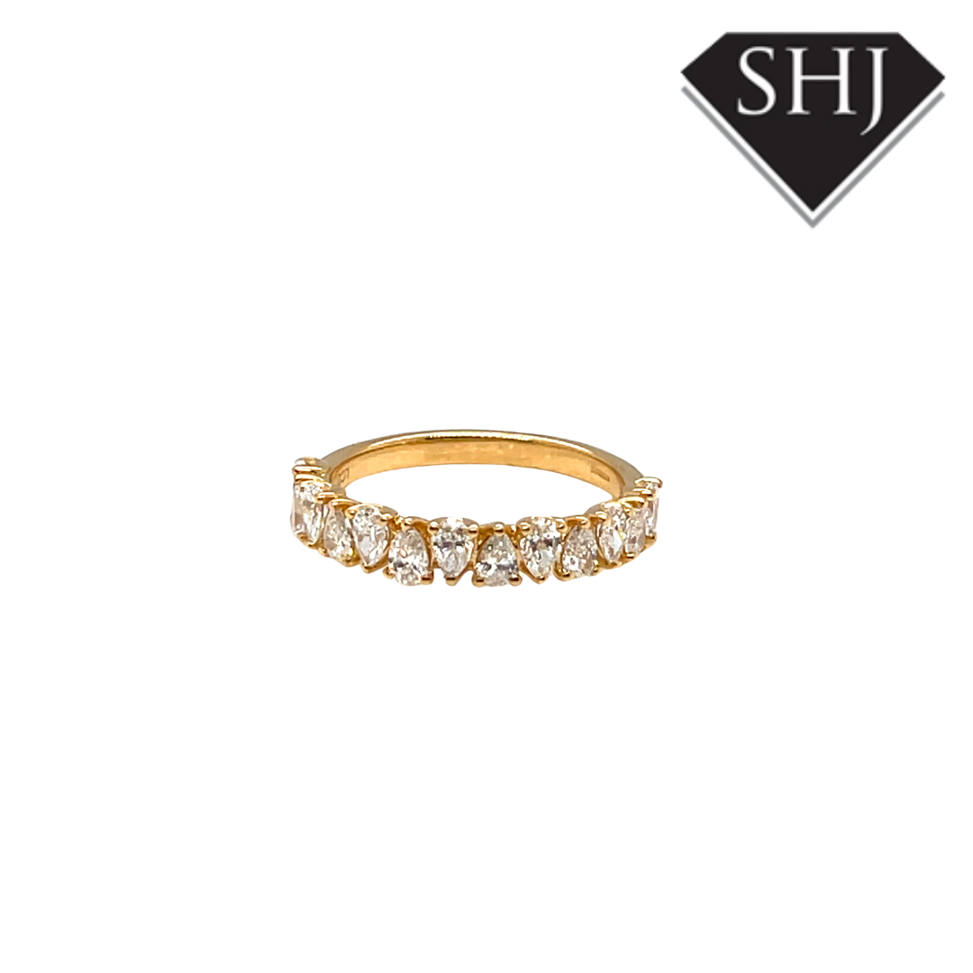18ct Yellow Gold Pear Cut 1.17ct Lab Grown Diamond Eternity Ring