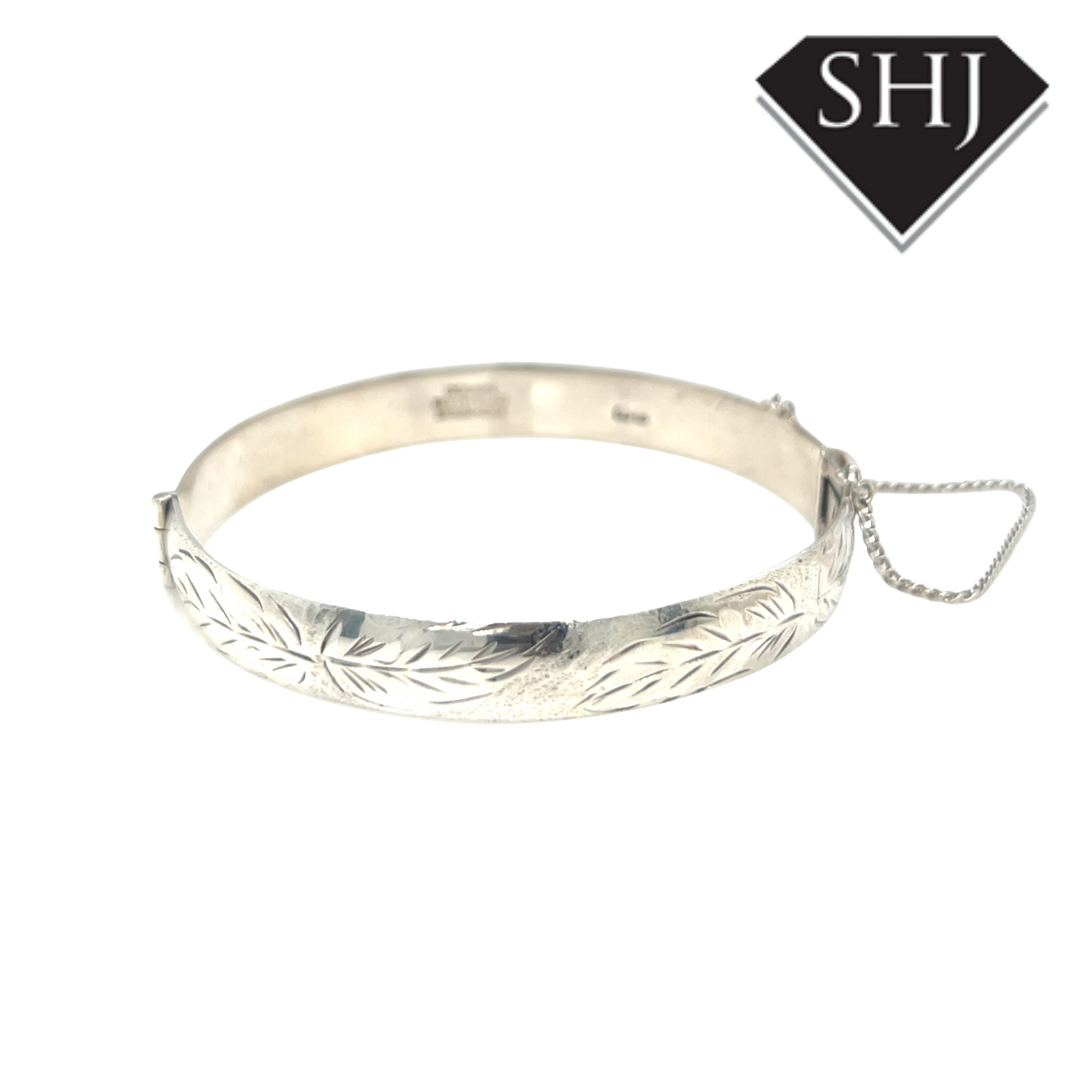 Silver Engraved Bangle