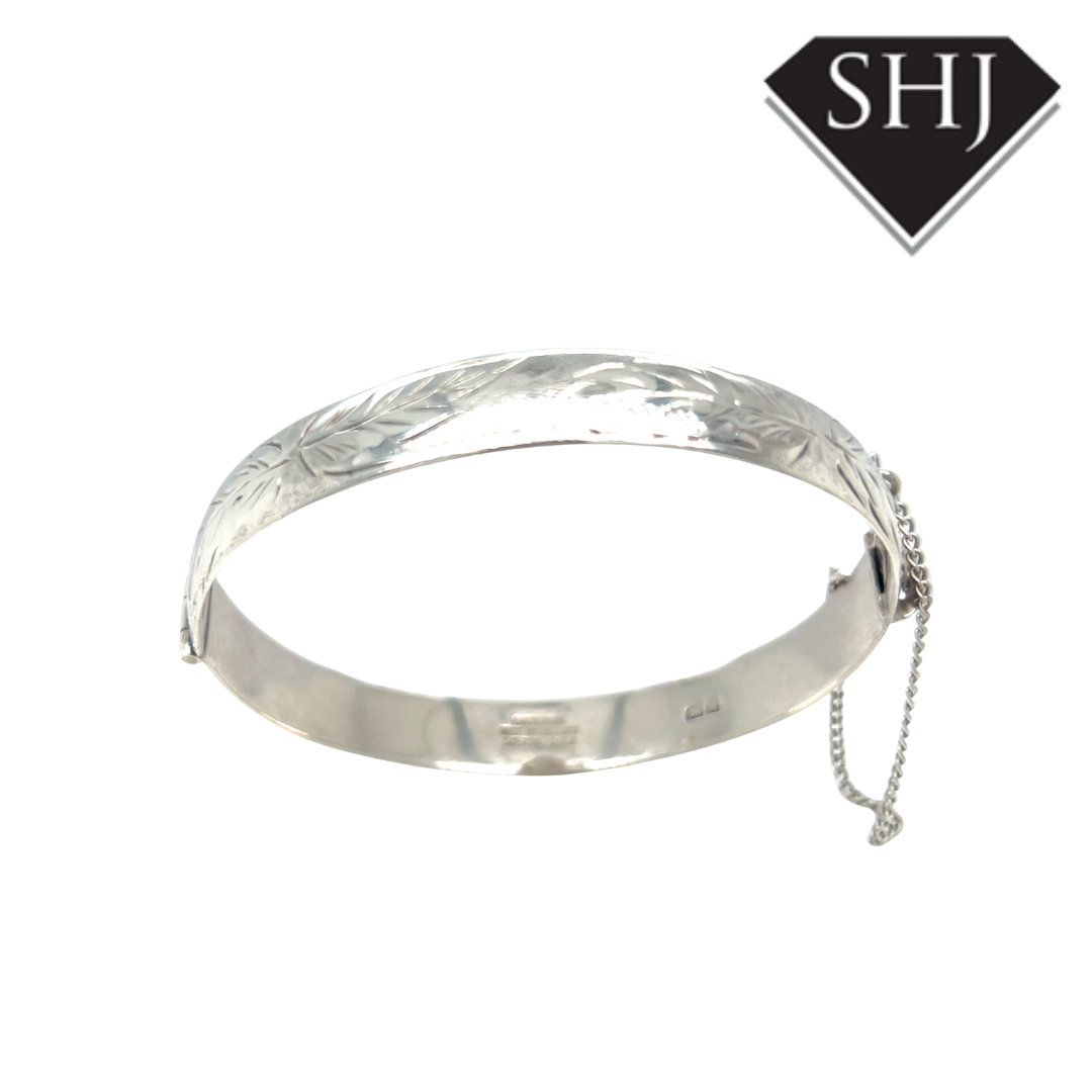 Silver Engraved Bangle