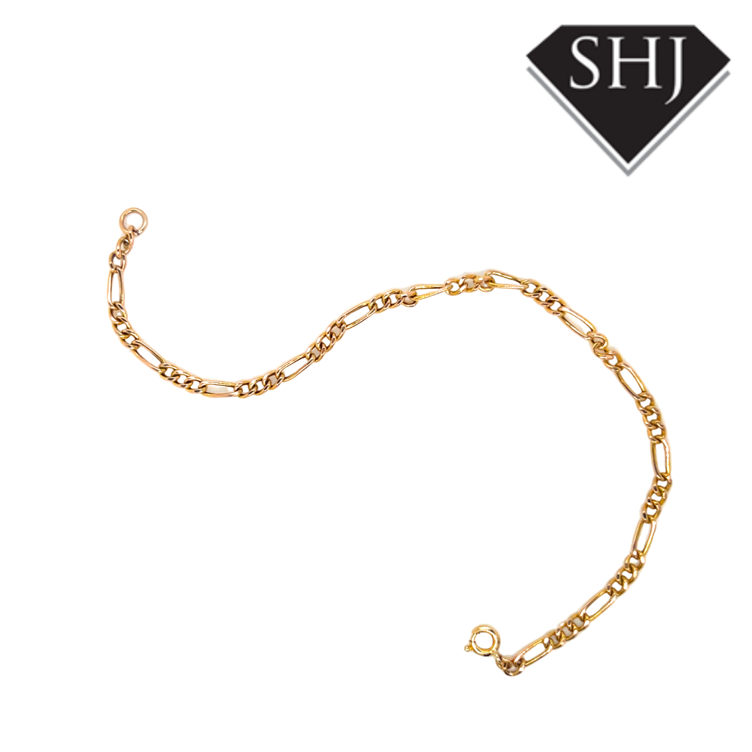 9ct Yellow Gold Figaro Bracelet
