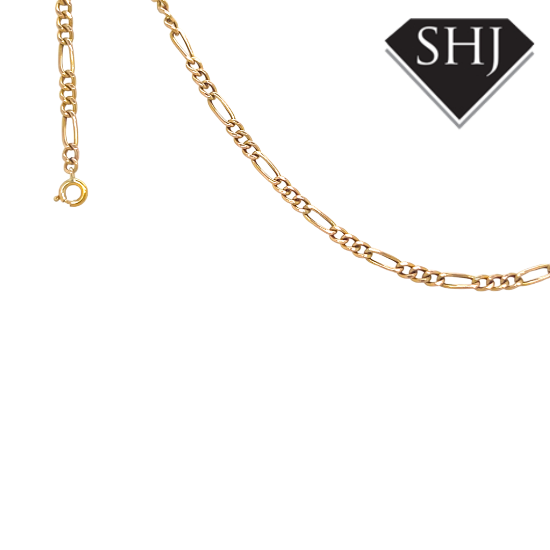 9ct Yellow Gold Figaro Bracelet