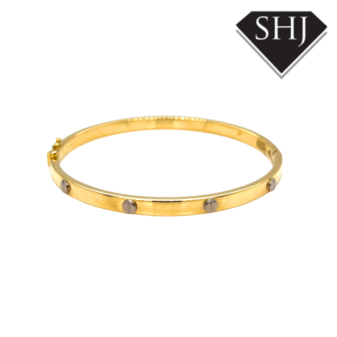 18ct Yellow & White 29g Gold Bangle
