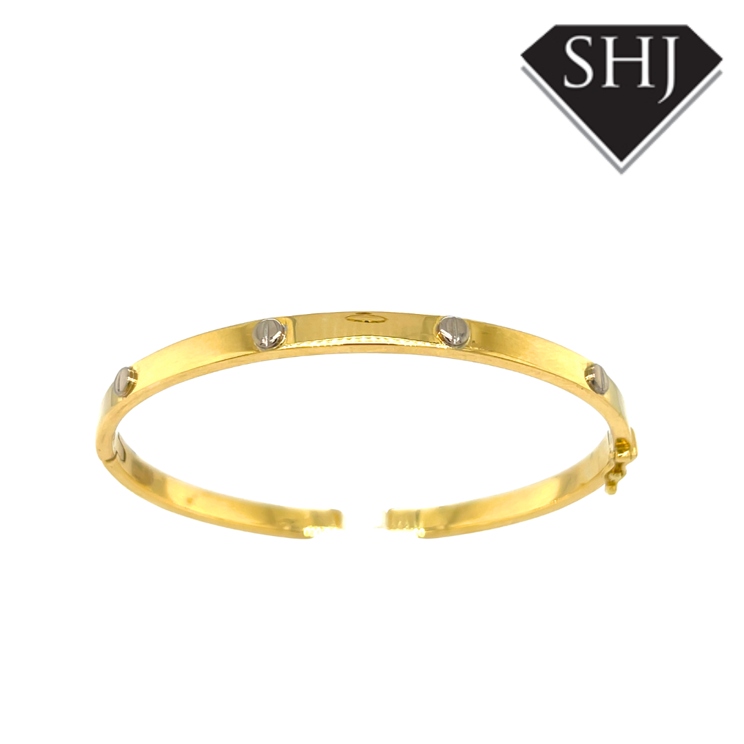 18ct Yellow & White 29g Gold Bangle