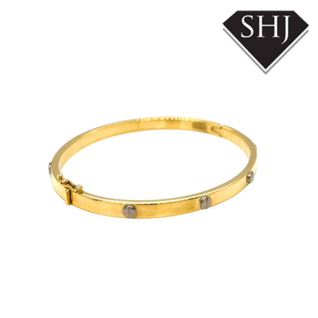 18ct Yellow & White 29g Gold Bangle