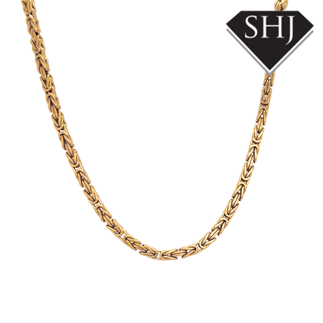 Silver Gold Plated Byzantine Chain