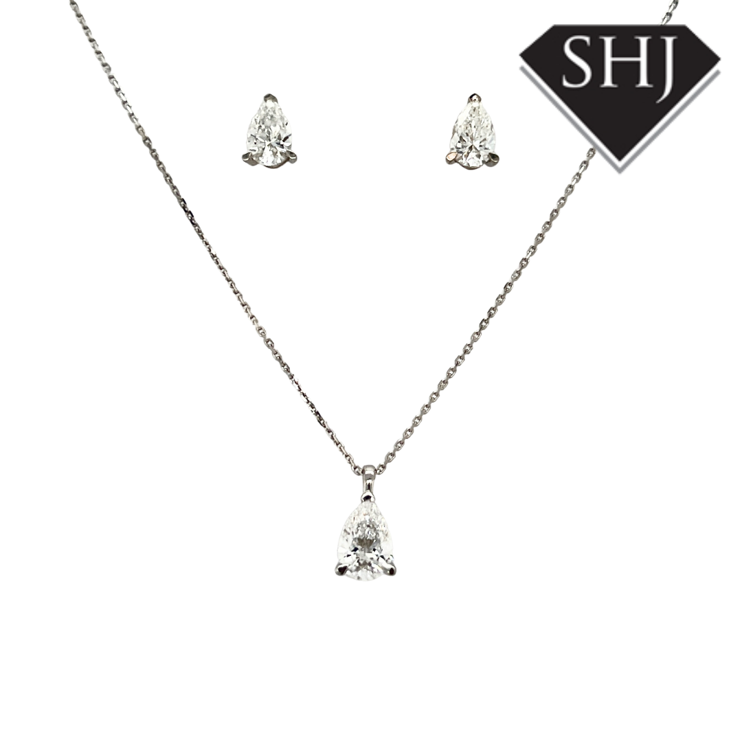 18ct White Gold Lab Grown 2.06ct Diamond Pendant