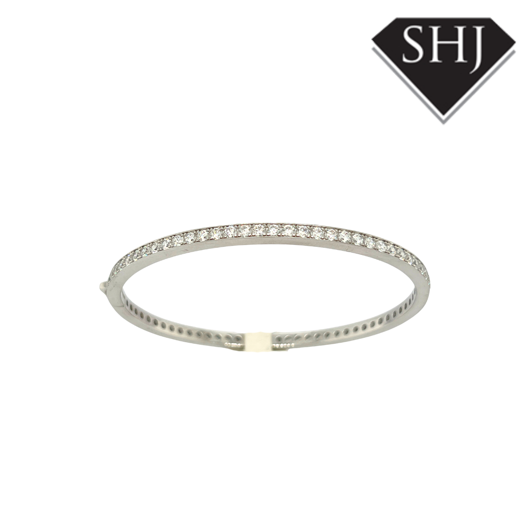 Silver CZ Channel Set Bangle