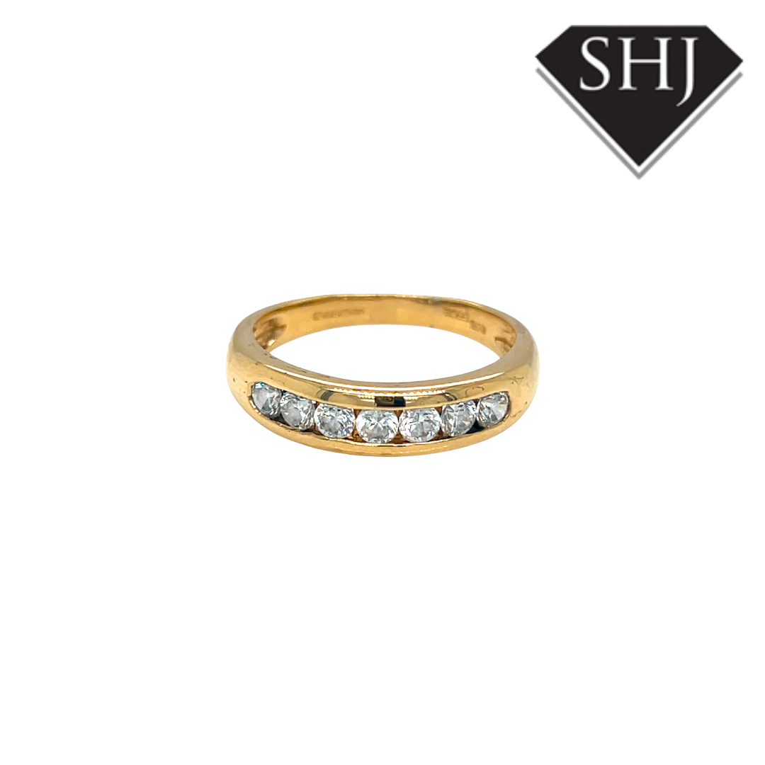 14ct White Gold 7 Stone CZ Ring