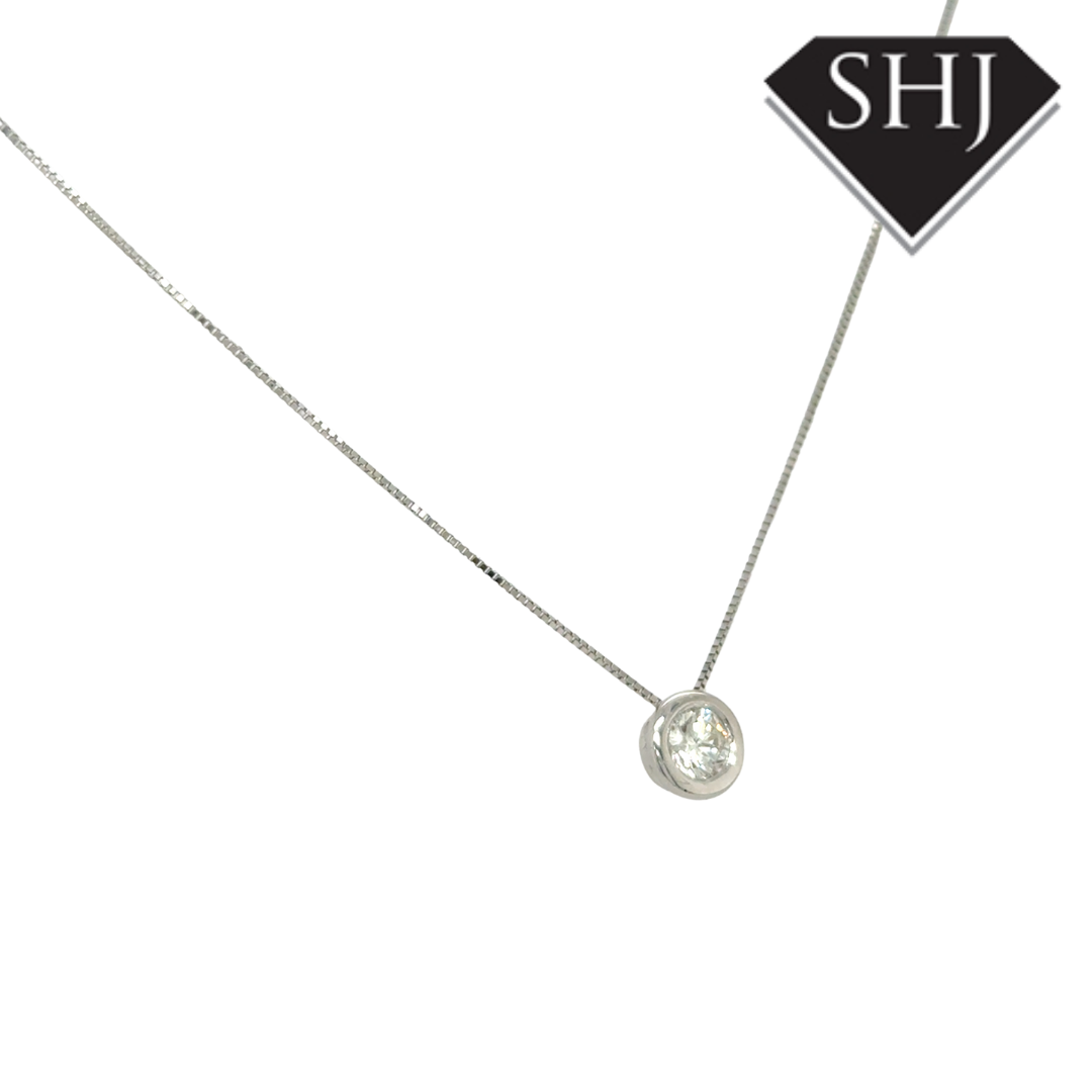 9ct White Gold Diamond Pendant