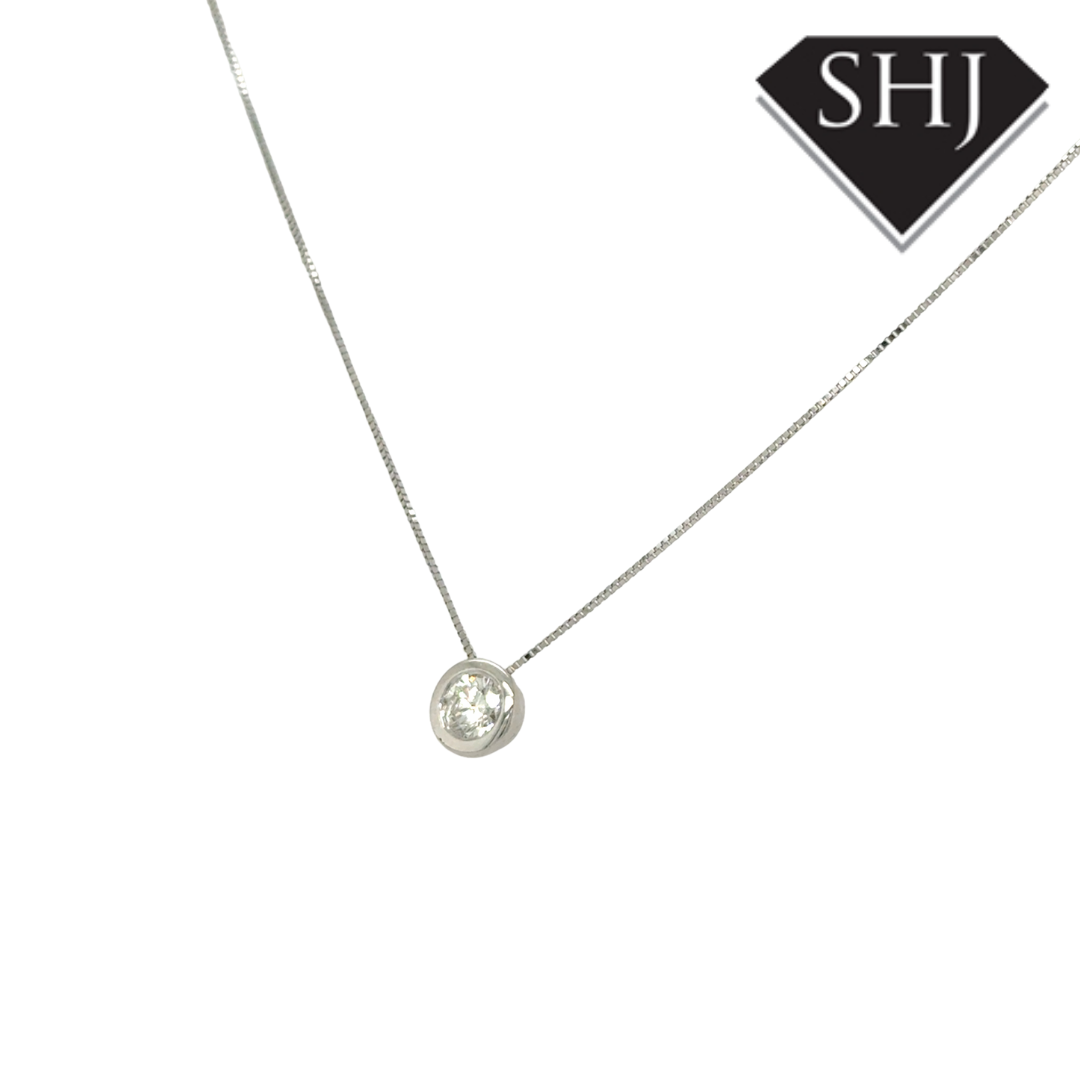 9ct White Gold Diamond Pendant
