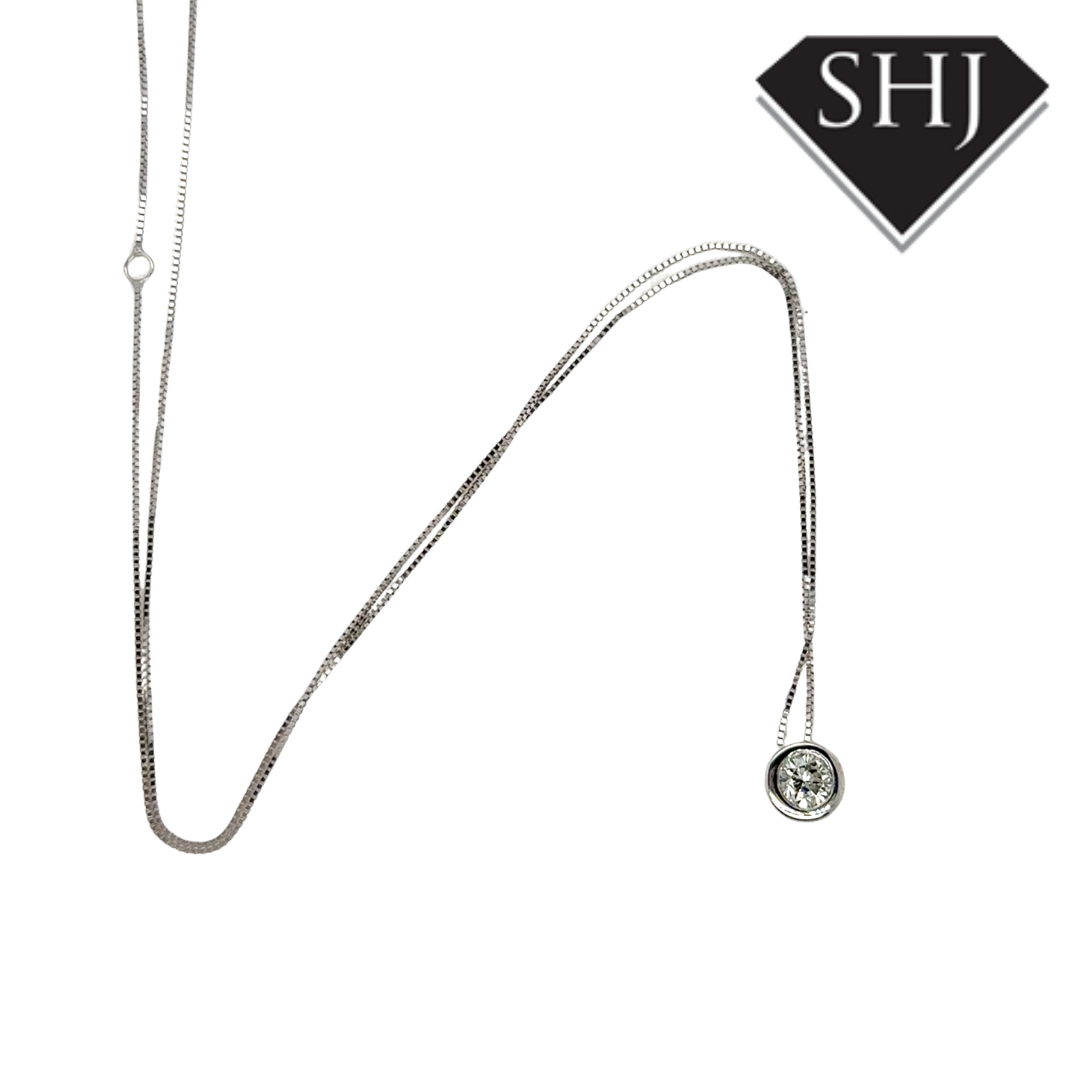 9ct White Gold Diamond Pendant