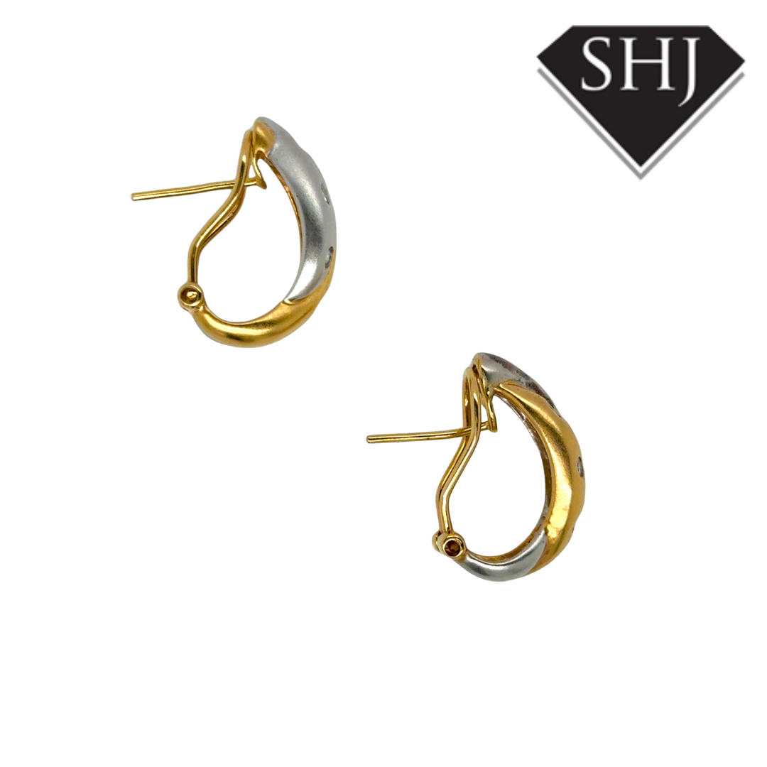 18ct Yellow & White Gold Earrings