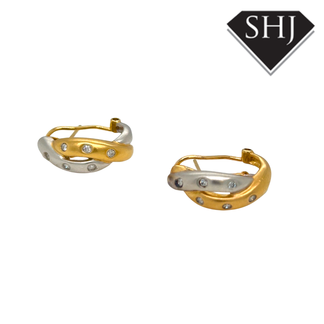 18ct Yellow & White Gold Earrings