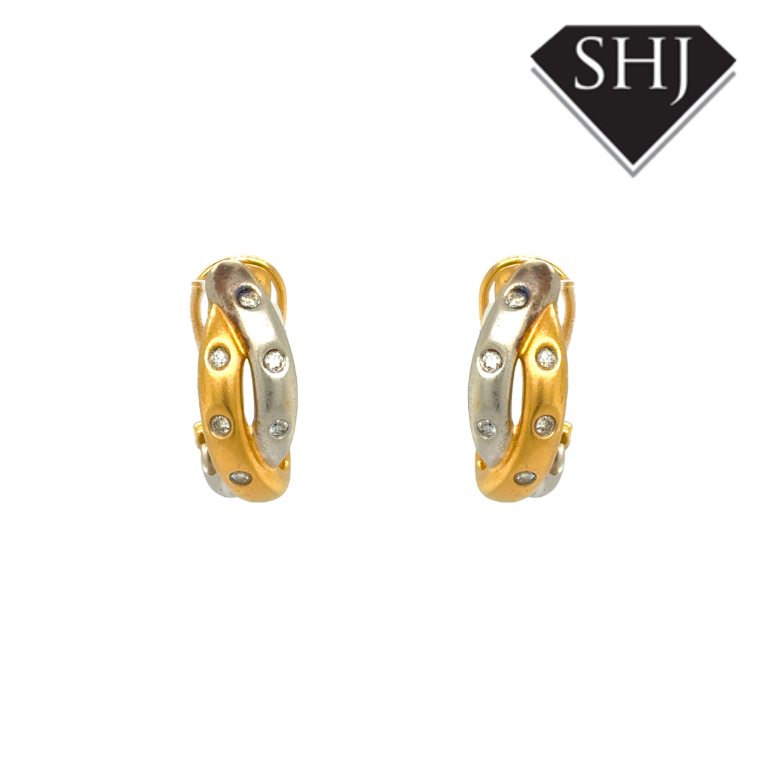 18ct Yellow & White Gold Earrings