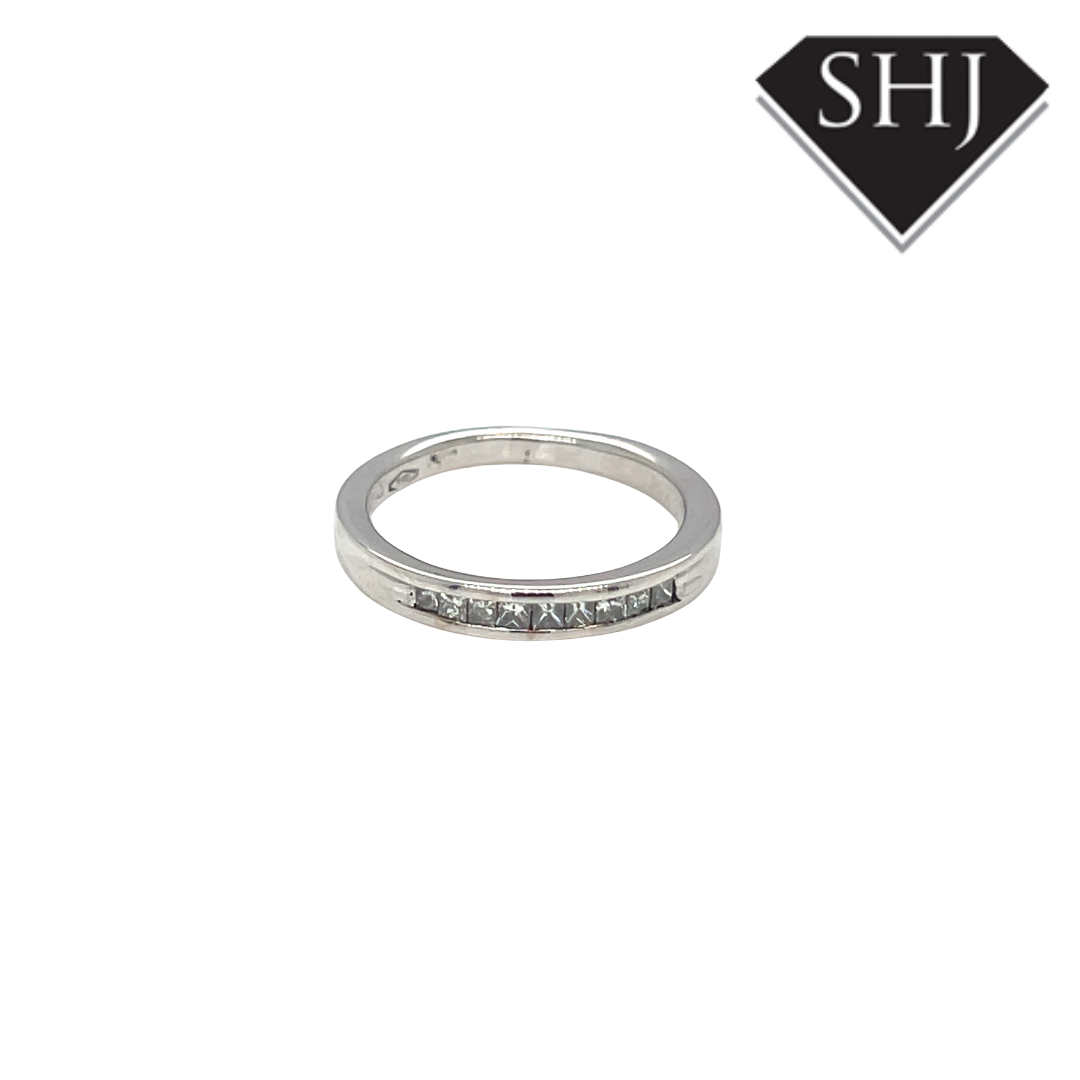 18ct White Gold Diamond Band