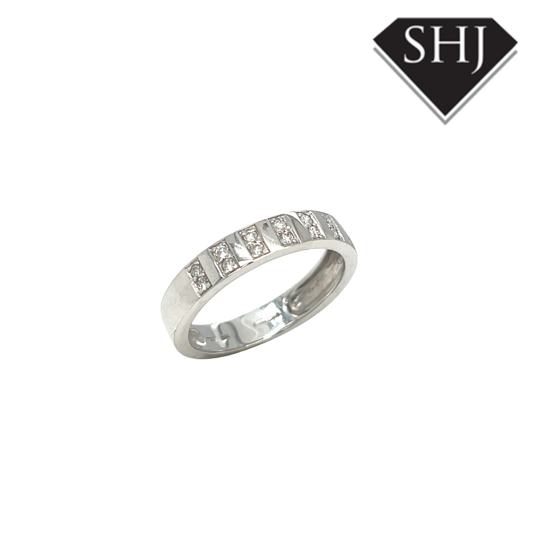 18ct White Gold Diamond Band