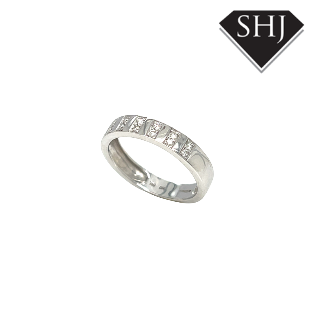 18ct White Gold Diamond Band