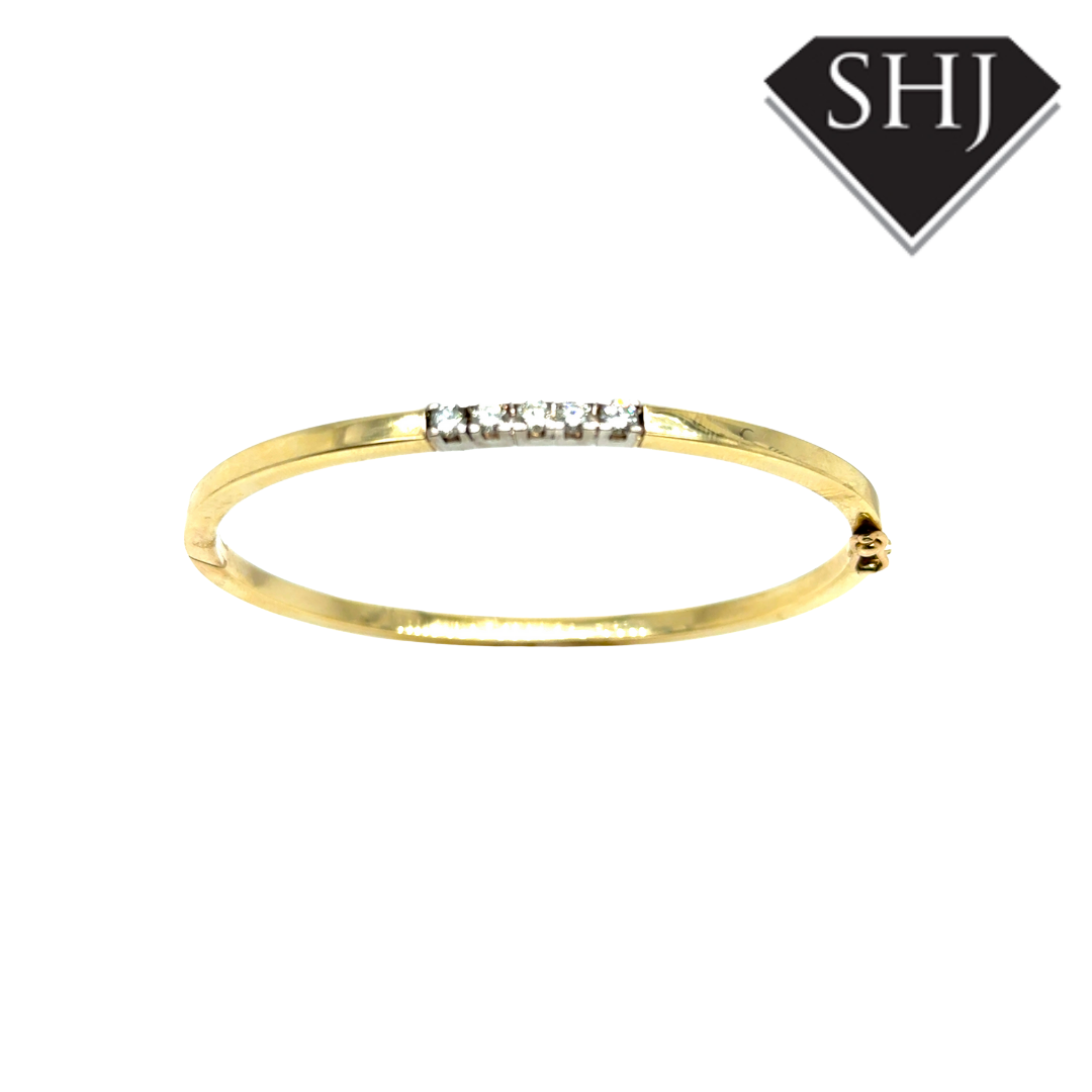 9ct Yellow Gold 0.50ct Diamond Bangle