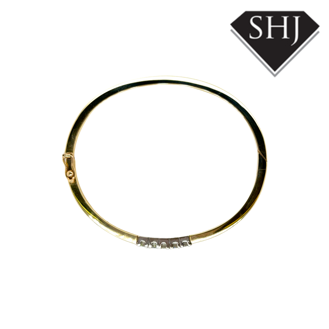 9ct Yellow Gold 0.50ct Diamond Bangle
