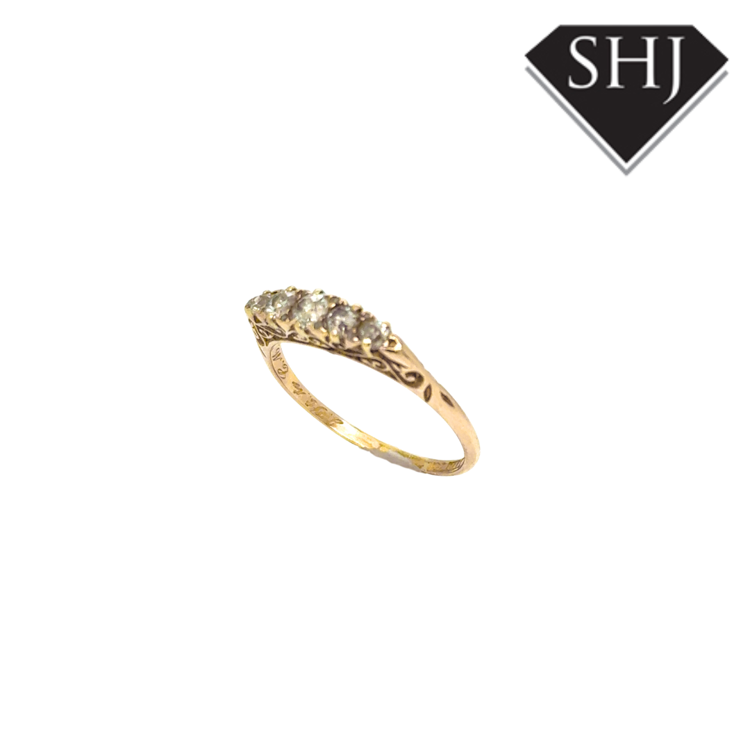 18ct Yellow Gold 5 Stone Diamond Ring