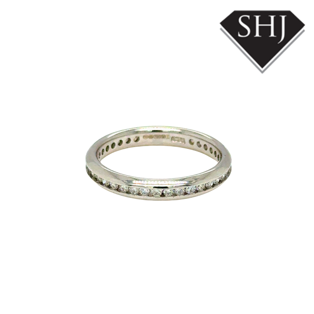9ct White Gold Full Diamond Eternity Ring