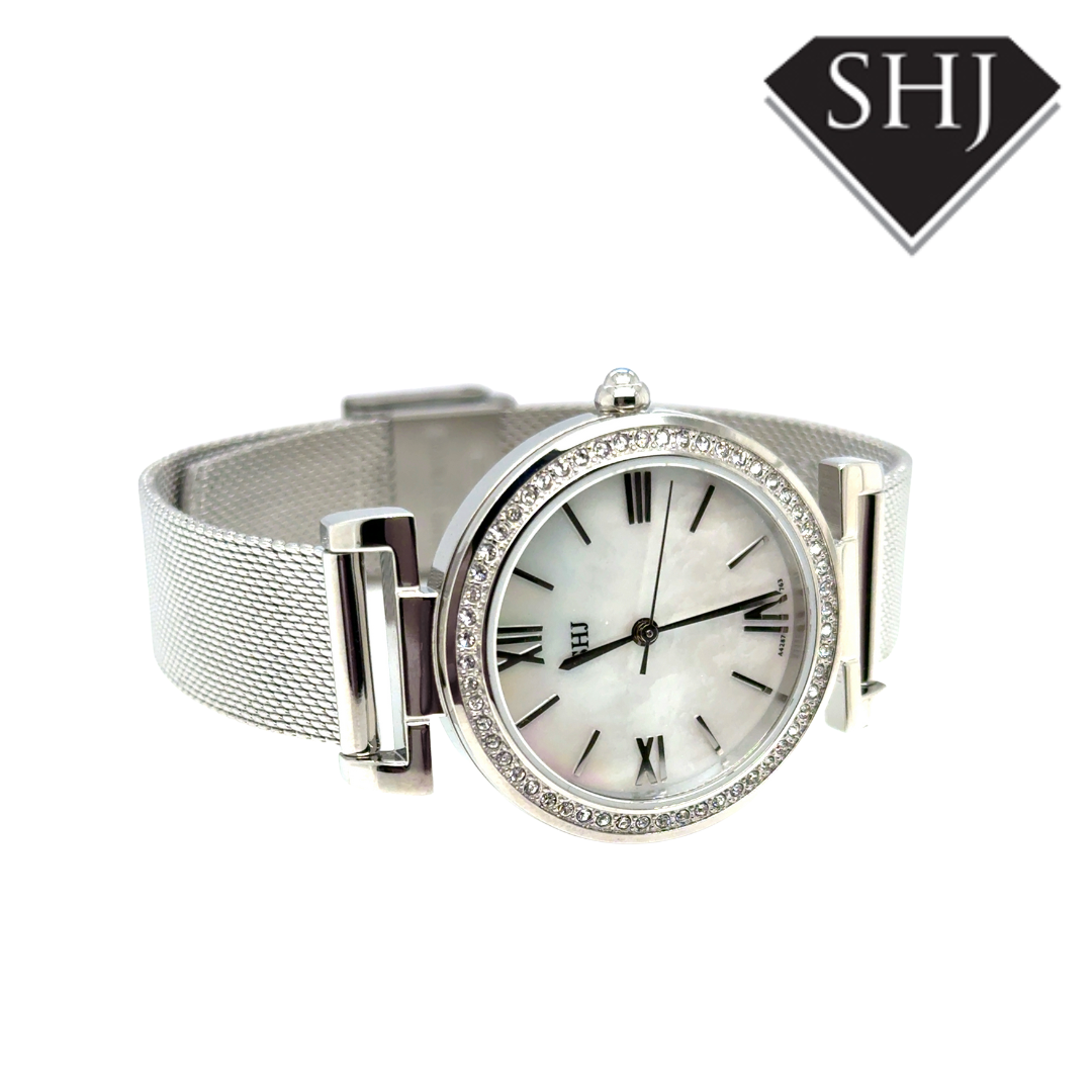 SHJ Ladies Stainless Steel MOP Dial Watch