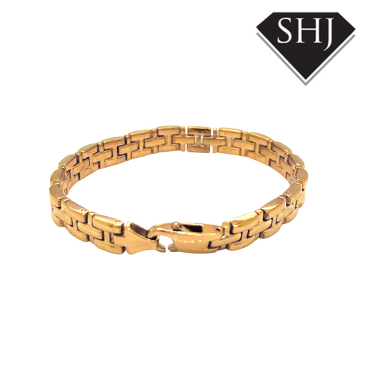 Silver Gold Plated Fancy Link Bracelet