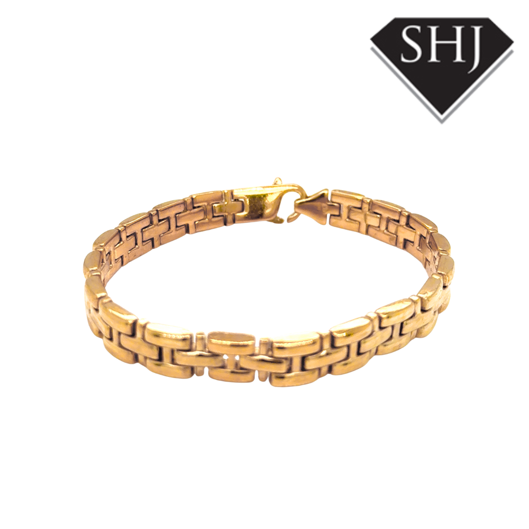 Silver Gold Plated Fancy Link Bracelet