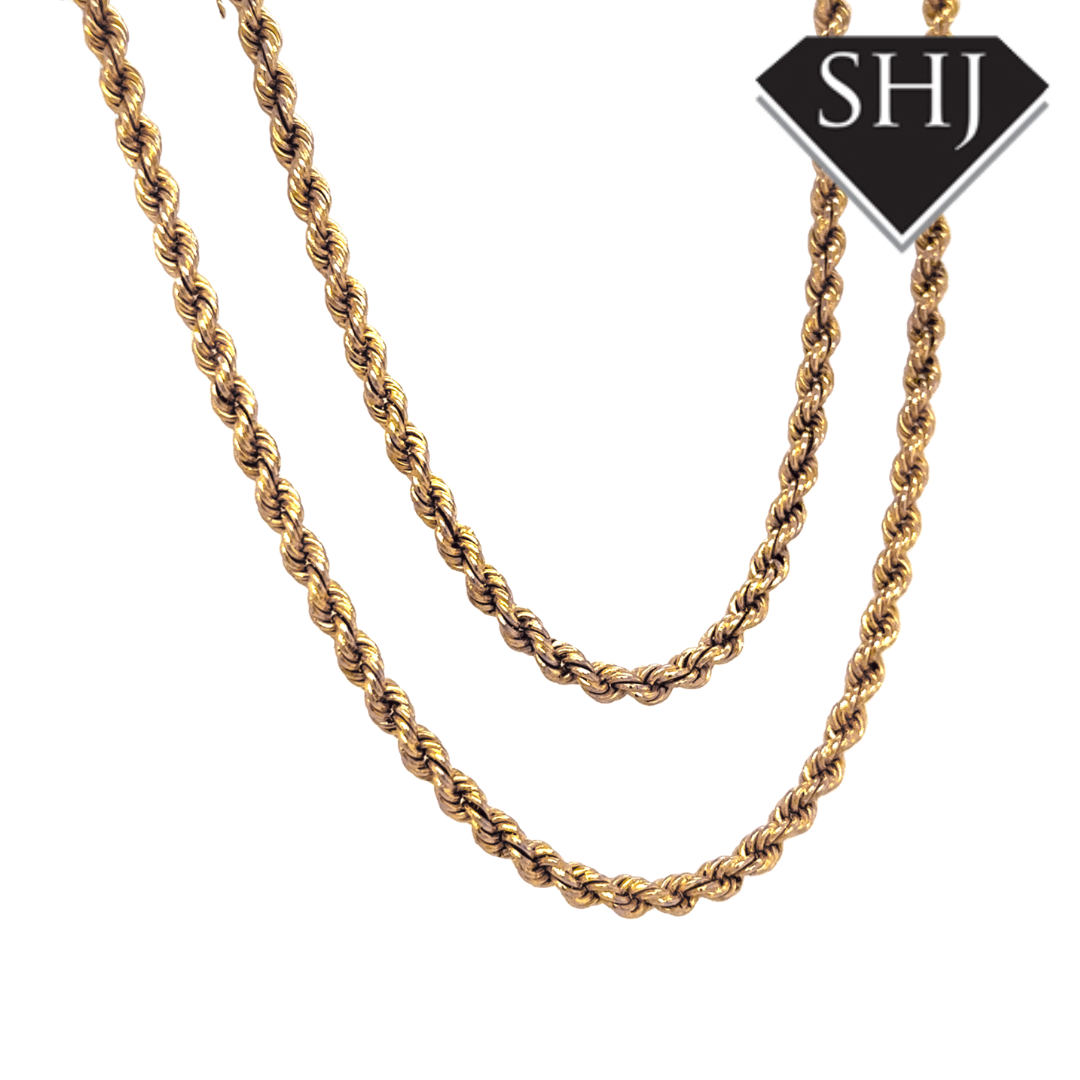 18ct Yellow Gold Solid Rope 20" Necklace 32.1g