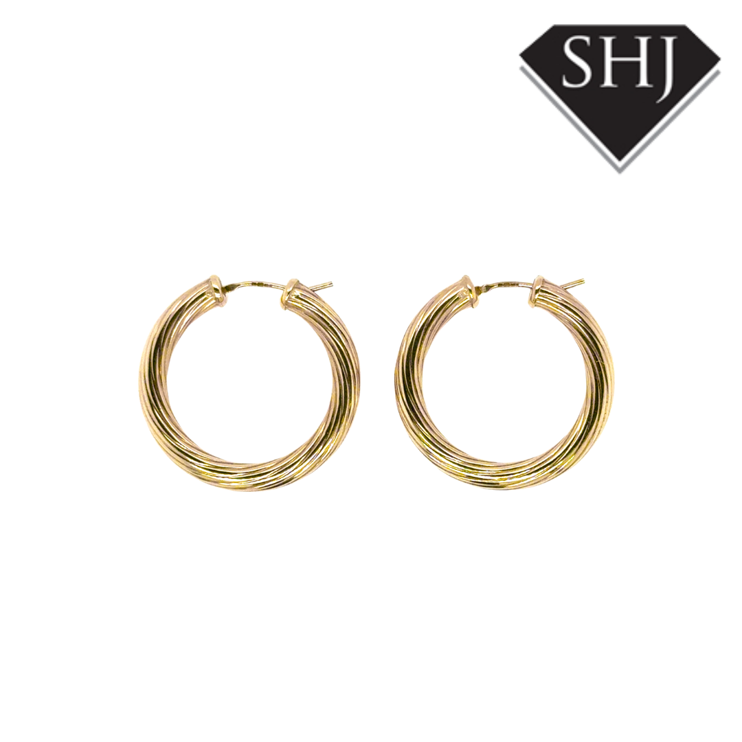 9ct Yellow Gold Hoops Earrings