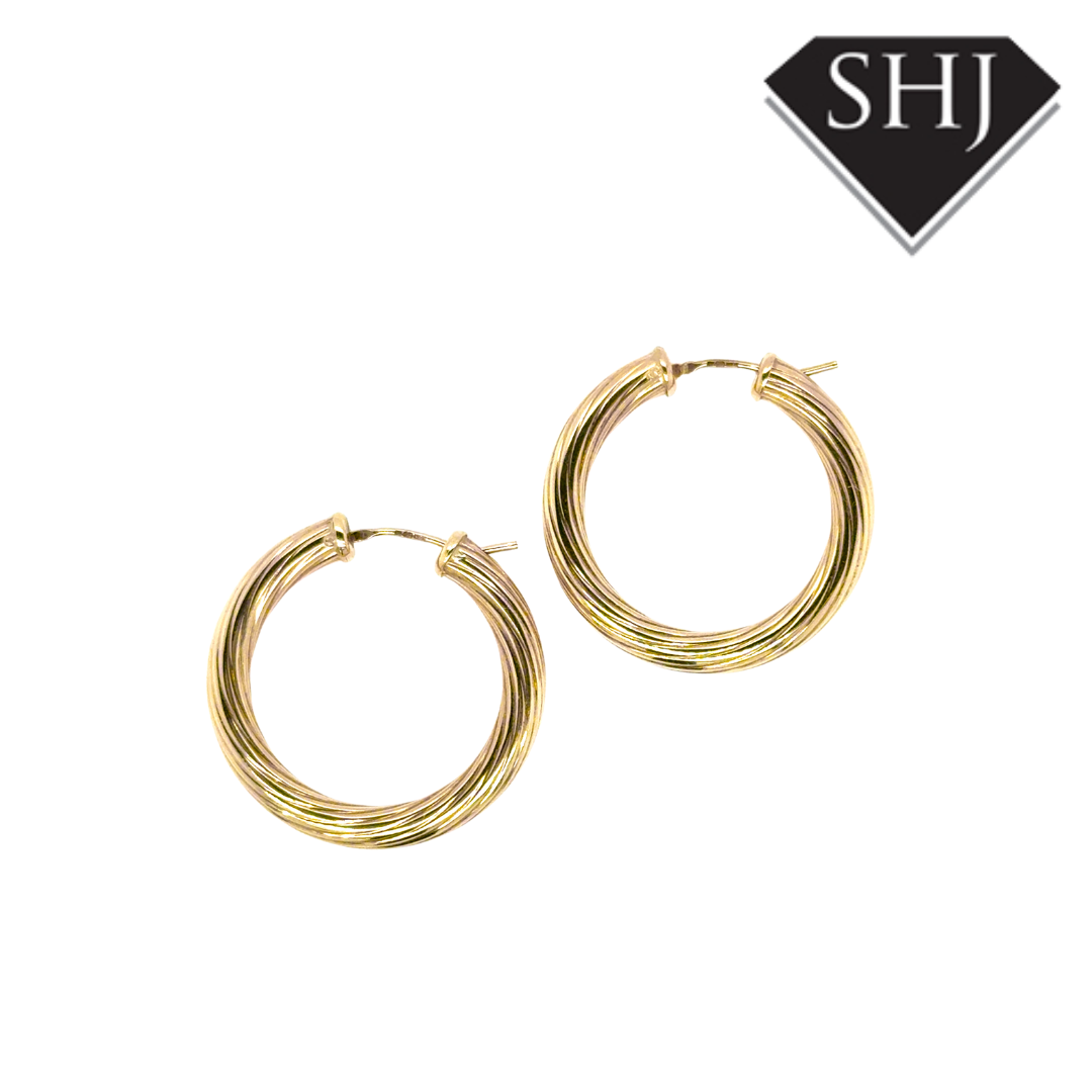 9ct Yellow Gold Hoops Earrings