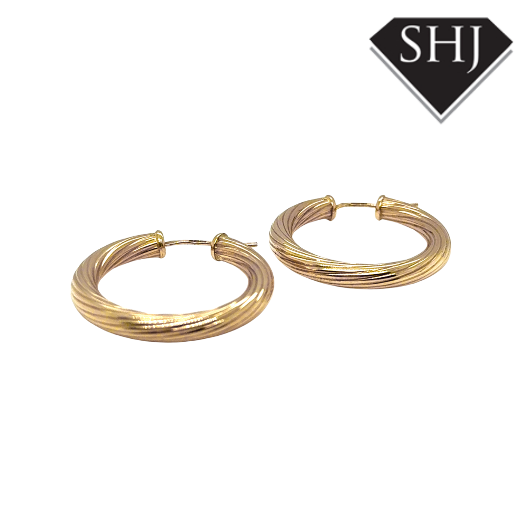 9ct Yellow Gold Hoops Earrings