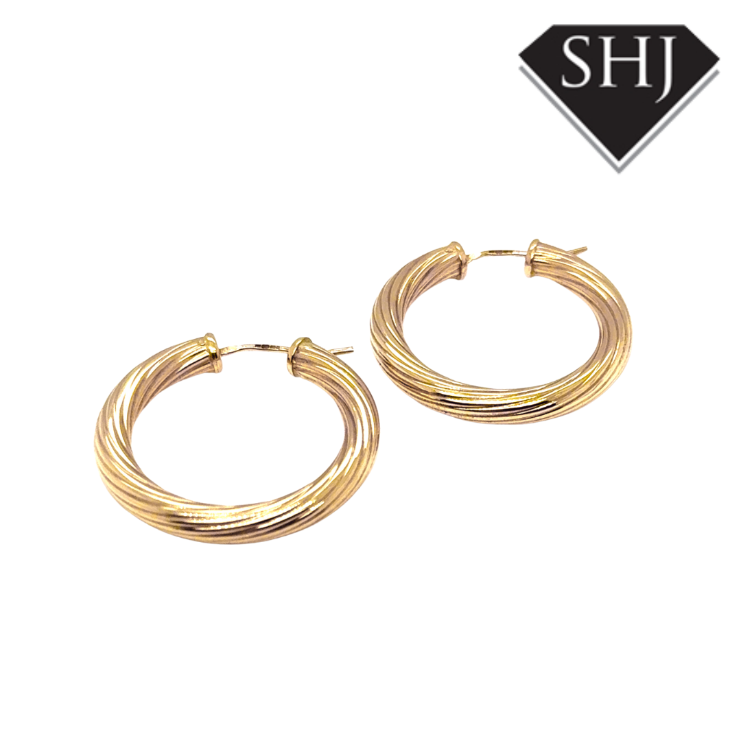 9ct Yellow Gold Hoops Earrings