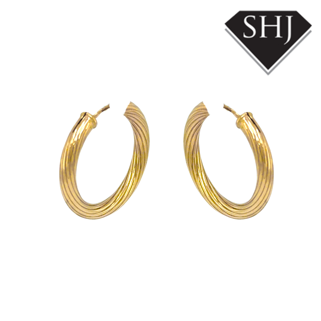9ct Yellow Gold Hoops Earrings