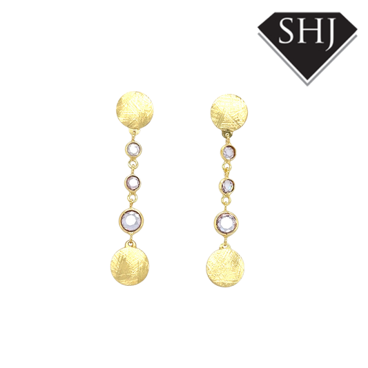 Silver Gold Plated Amethyst Drop Earrings