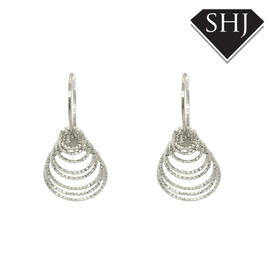 Silver Circle Drop Hook Earrings