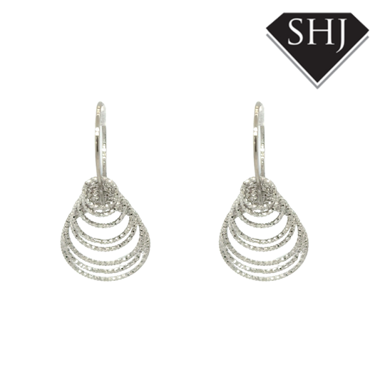 Silver Circle Drop Hook Earrings